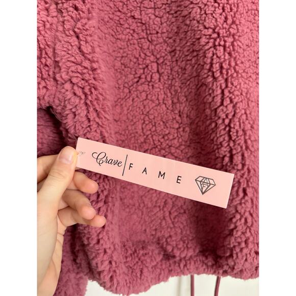 Pink Crave Fame Butterfly Fleece Cropped Jacket L - Picture 4 of 5